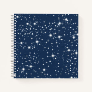 Twinkle Stars auf Navy Blue Notizbuch
