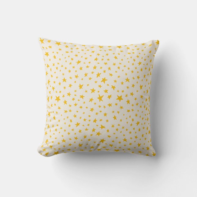 Twinkle Stars golden yellow and cream Kissen (Vorderseite)