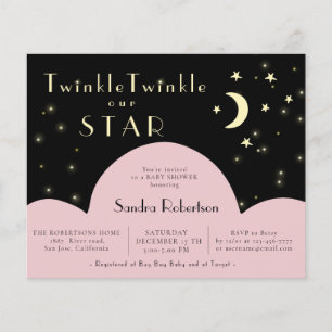 Twinkle Stars Shining Black Budget Baby Dusche
