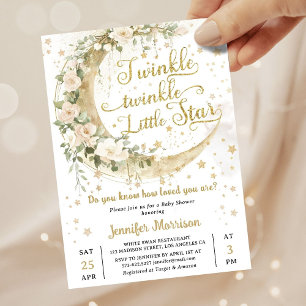 Twinkle Stern Mond Baby Shower Geschlechtsneutral Einladung
