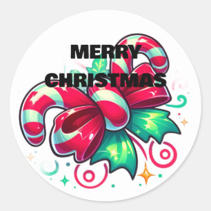 Twinkle Tied: Candy Cane Cheer Runder Aufkleber