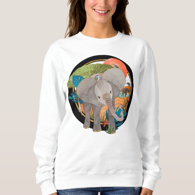 TWINKLE-TOES SAFARI-Elefanten-WEISSE Shirts (Vorderseite)
