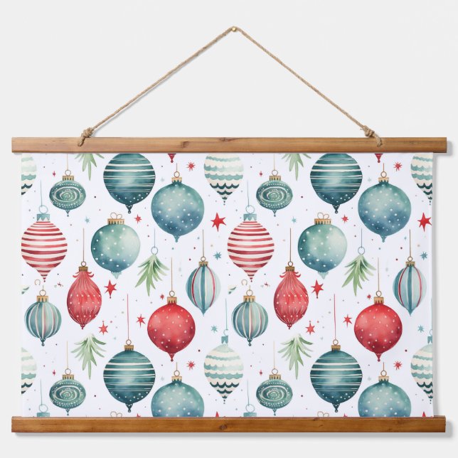 Twinkle Treetop Schätze Weihnachten Wandteppich Mit Holzrahmen (Vorne)