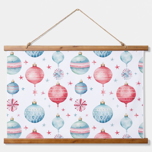 Twinkle Treetop Schätze Weihnachten Wandteppich Mit Holzrahmen (Vorne)