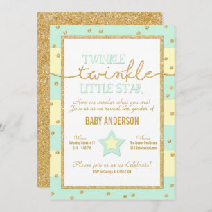Twinkle Twinkle Aqua Yellow Gold Gender-Studie Einladung