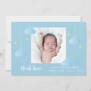Twinkle Twinkle Baby Boy Blue Foto Süße Geburt Ankündigung