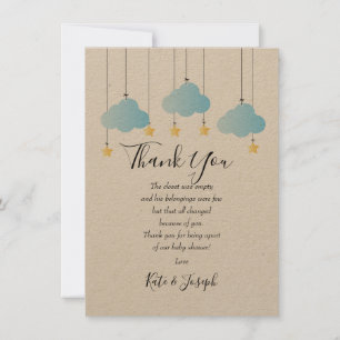 Twinkle Twinkle Baby Boy Dusche Danke, Gedicht Dankeskarte