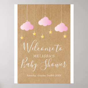 Twinkle Twinkle Baby Girl Shower Boho Willkommen Poster