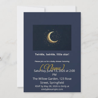 Twinkle Twinkle Baby Shower, Editierbar Einladung