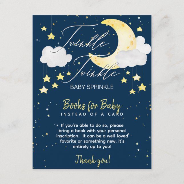 Twinkle Twinkle Baby Sprinkle Bücher für Baby Begleitkarte (Vorderseite)