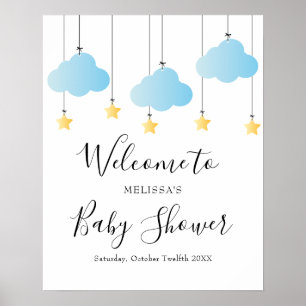 Twinkle Twinkle Blue Boy Baby Shower Willkommen SI Poster