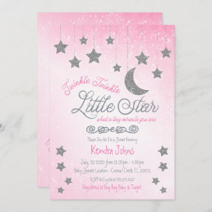 Twinkle Twinkle, Einladung zur Pink Baby Dusche