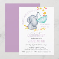 Twinkle Twinkle Elephant Lilac Gender Reveal