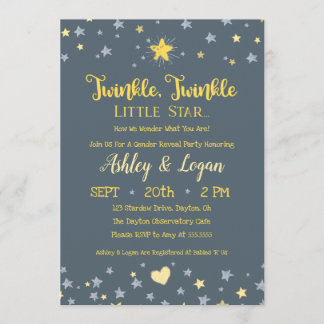 Twinkle Twinkle Gender Reveal Dusche Einladung