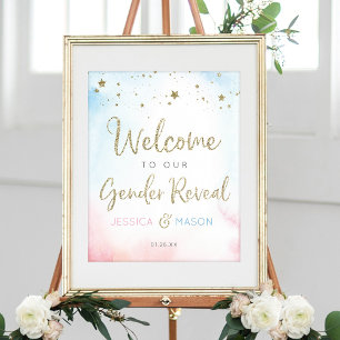 Twinkle Twinkle Gender Reveal Willkommenszeichen Poster