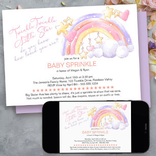 Twinkle Twinkle Hübscher Regenbogen Baby Sprinkle Einladung