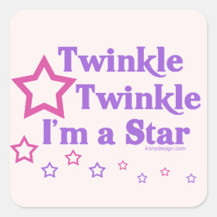 Twinkle Twinkle Ich bin ein Star Quadratischer Aufkleber
