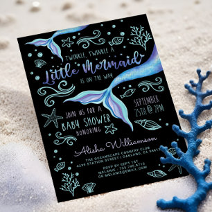 Twinkle Twinkle Iridescent Ocean Meerjungfrau Schw Einladung