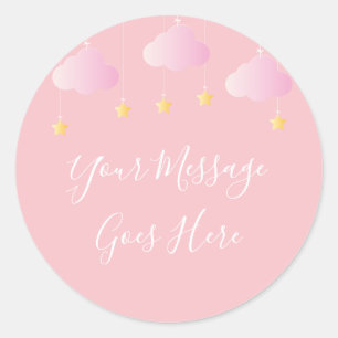 Twinkle twinkle kleiner Stern Baby-Party Pink Runder Aufkleber
