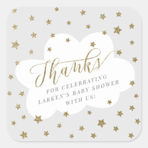 Twinkle twinkle kleiner Stern Danke Baby Shower Quadratischer Aufkleber