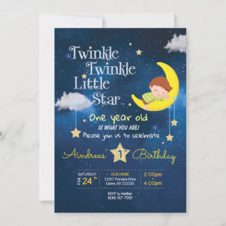 Twinkle Twinkle Kleiner Stern Erster Geburtstag Ei Einladung