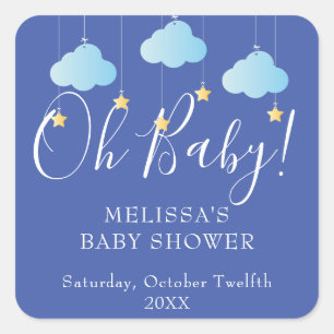 Twinkle twinkle kleiner Stern Oh Baby Baby Shower Quadratischer Aufkleber