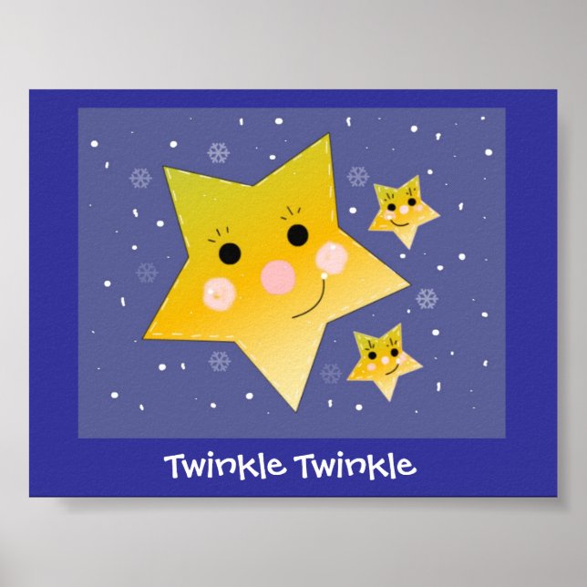 Twinkle Twinkle Lächeln Sterne Poster (Vorne)