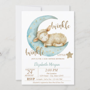 Twinkle Twinkle Little Sheep Baby Dusche Einladung