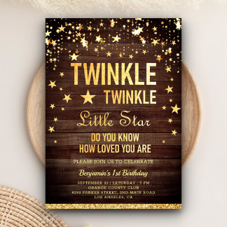 Twinkle Twinkle Little Star 1. Geburtstag Party Einladung