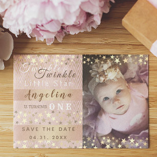 Twinkle Twinkle Little Star 1. Geburtstag Save The Date