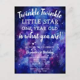 Twinkle Twinkle Little Star 1. Geburtstagsgalaxie Postkarte