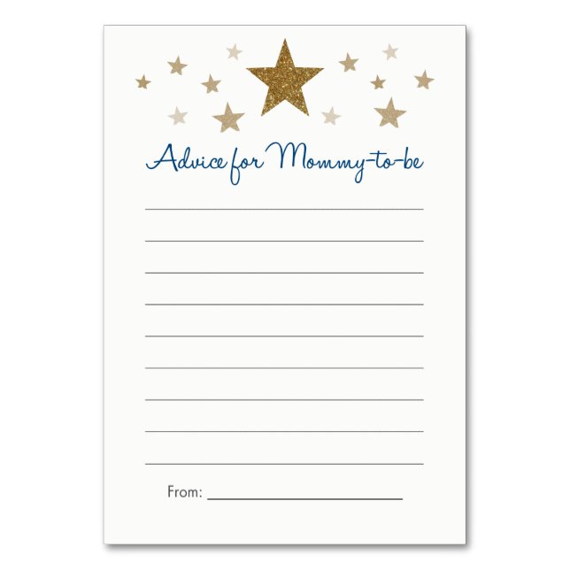 Twinkle Twinkle Little Star Advice Cards Tischnummer (Vorderseite)