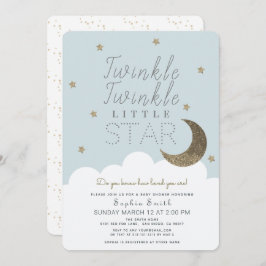 Twinkle Twinkle Little Star Baby Blue Baby Dusche Einladung
