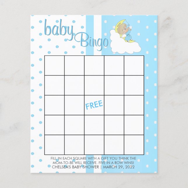 Twinkle, Twinkle Little Star - Baby Boy - Bingo Flyer (Vorne)