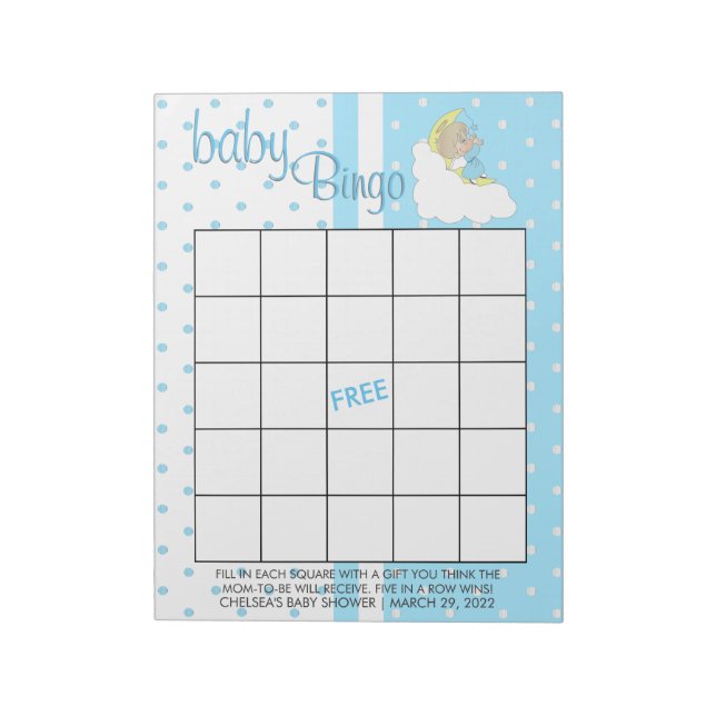 Twinkle, Twinkle Little Star - Baby Boy - Bingo Notizblock (Rotiert)