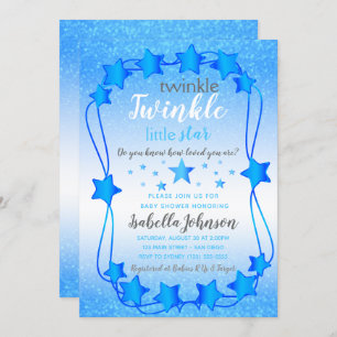 Twinkle Twinkle Little Star - Baby Boy Dusche Einladung