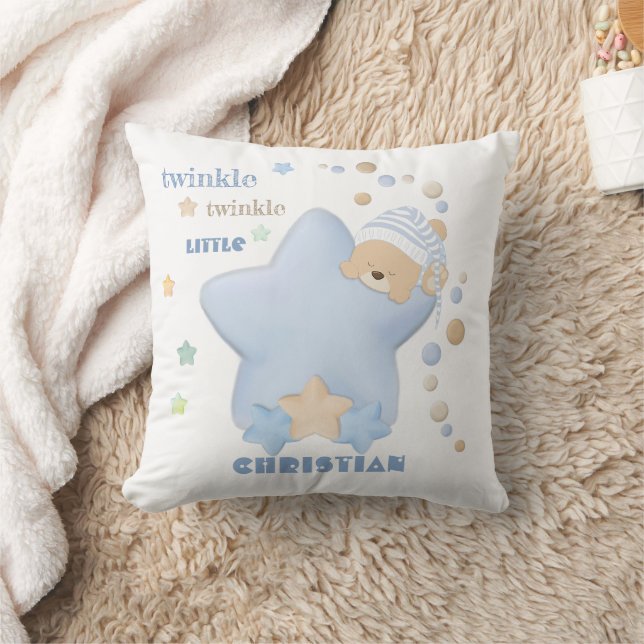 Twinkle Twinkle Little Star Baby Boy Teddy Bear Th Kissen (Decke)