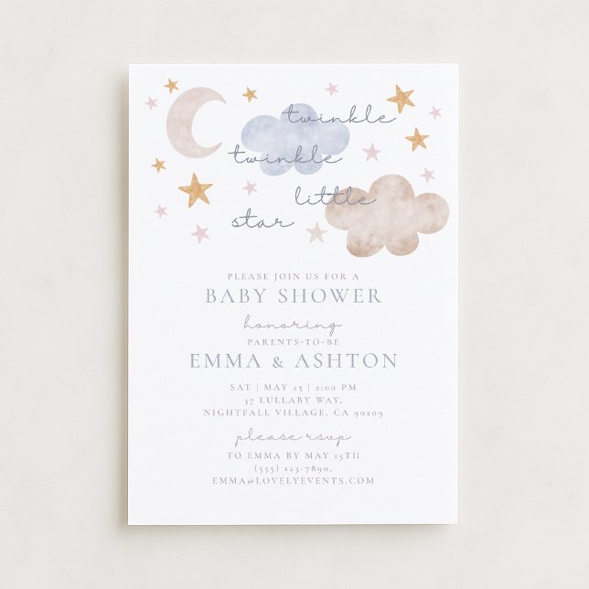 Twinkle Twinkle Little Star Baby Dusche Einladung (Von Creator hochgeladen)