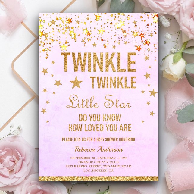 Twinkle Twinkle Little Star Baby Dusche Einladung (Von Creator hochgeladen)