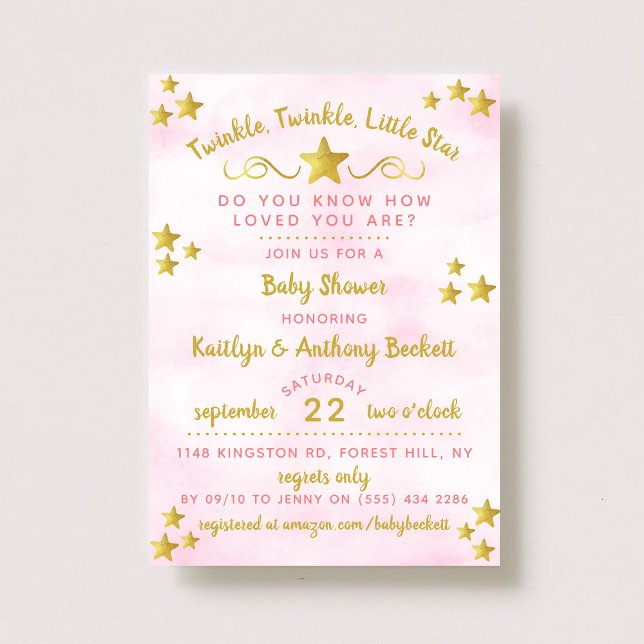 Twinkle Twinkle Little Star Baby Dusche Einladung (Von Creator hochgeladen)