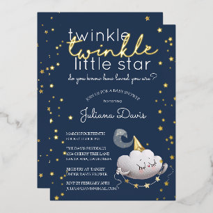 Twinkle Twinkle Little Star Baby Dusche Folieneinladung