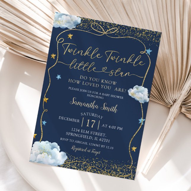 Twinkle Twinkle Little Star Baby Dusche Handgezeic Einladung (Von Creator hochgeladen)