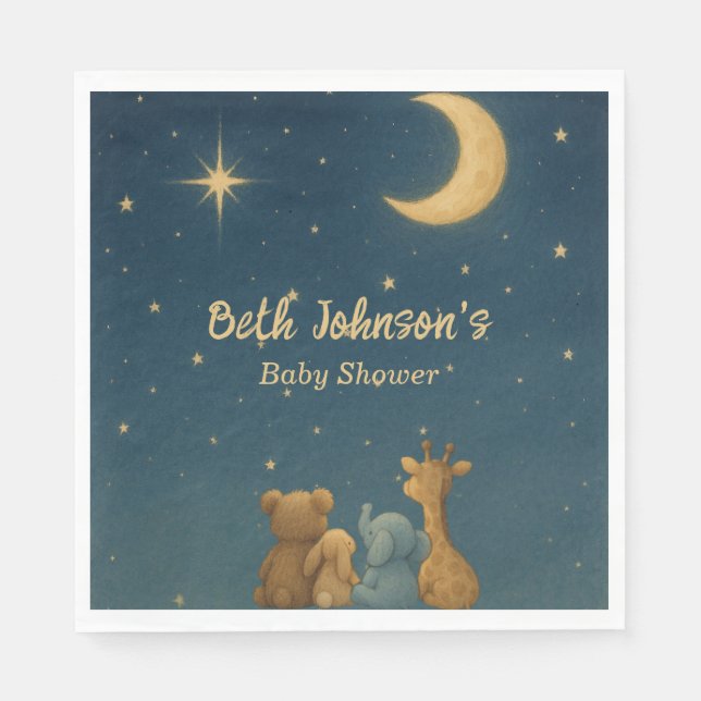 Twinkle Twinkle Little Star Baby Dusche Napkins Serviette (Vorderseite)