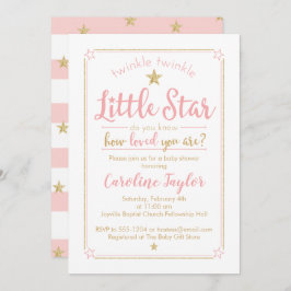 Twinkle Twinkle Little Star Baby Dusche Pink Gold Einladung