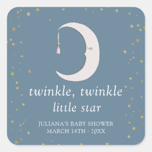 Twinkle Twinkle Little Star Baby Dusche Quadratischer Aufkleber