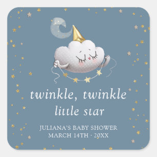 Twinkle Twinkle Little Star Baby Dusche Quadratischer Aufkleber