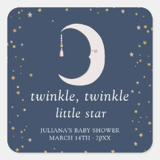 Twinkle Twinkle Little Star Baby Dusche Quadratischer Aufkleber