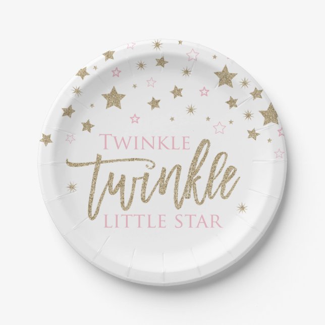 Twinkle Twinkle Little Star Baby Dusche Teller (Vorderseite)
