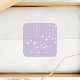 Twinkle Twinkle Little Star Baby Dusche Vielen Dan Quadratischer Aufkleber
