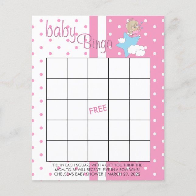 Twinkle, Twinkle Little Star - Baby Girl - Bingo Flyer (Vorne)